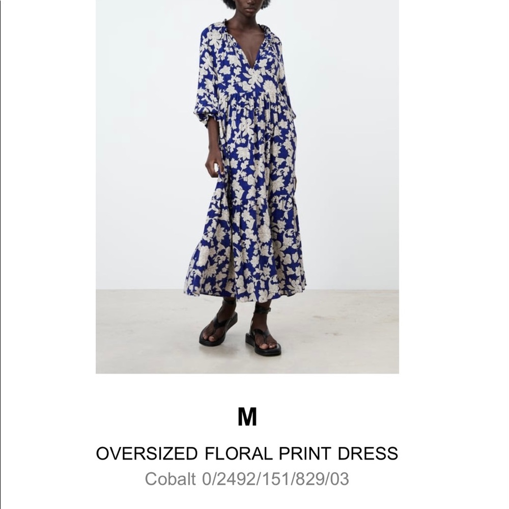 Zara oversized floral dress